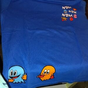 Vibrant Blue Cartoon Character Short Sleeve Tee